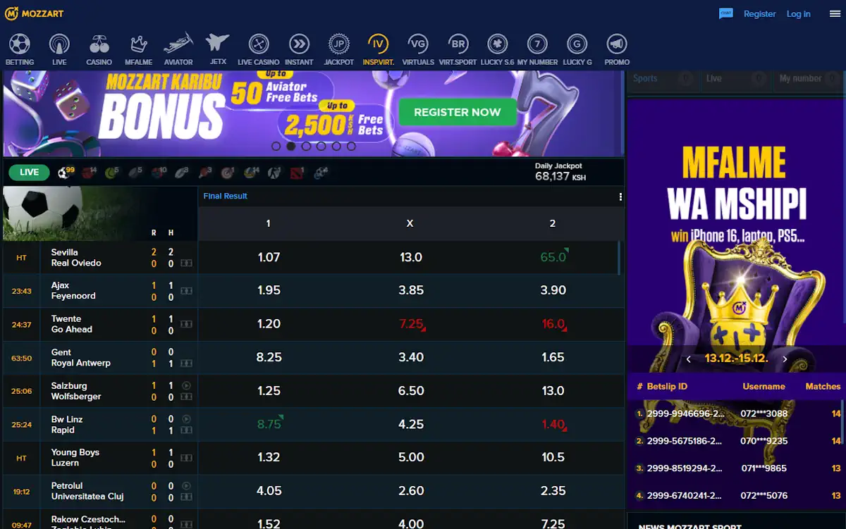 MozzartBet Casino and Sportsbook and Welcome Bonus Screenshot